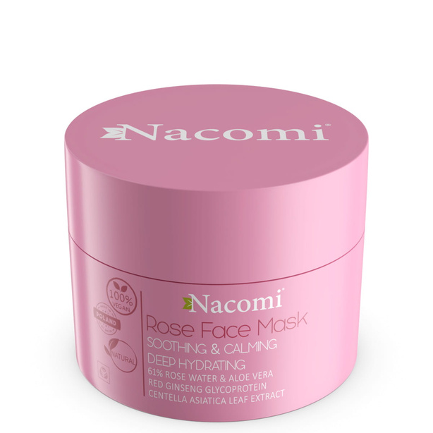 Nacomi Maska różana łagodząco - uspokajająca Rose Face Mask 50ml